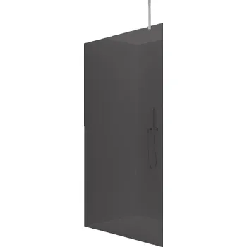 Cerano Sprchová zástěna Walk-in Onyx Top Cube L/P, 8 mm, hranatá vzpěra, chrom, grafitové sklo, 130x200 cm, CER-8050BD7046