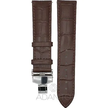 Řemínek na hodinky Kožený řemínek na hodinky s motýlovou sponou 22 mm hnědý