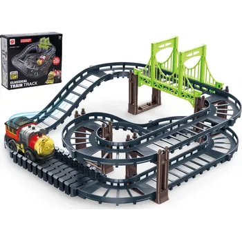 autíčko Wiky Vlak/Mašinka s kolejemi plast na baterie v krabici 21x18x6,5cm