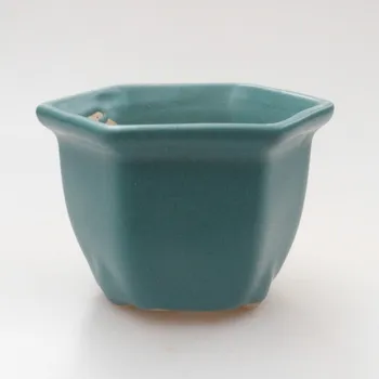 Květináč Keramická bonsai miska 6,5 x 6,5 x 5 cm modrá 160839