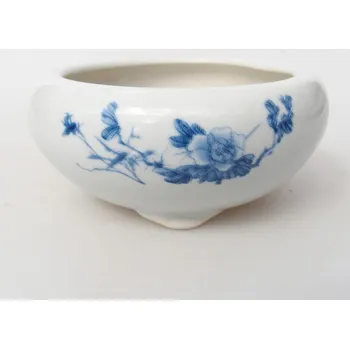 Květináč Keramická bonsai miska 10 x 10 x 5 cm bílá 162916