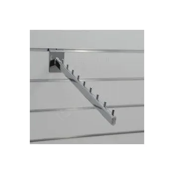 Prodejní regál SLAT vodopád, 9 kolíčků, délka 400 mm, sklon 15°, chrom