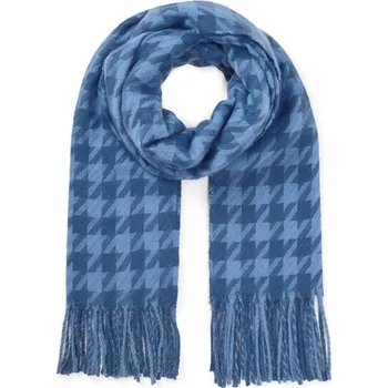 716795 - Tchibo - Tkaná šála s žakárovým vzorem kohoutí stopy - barva: modrá