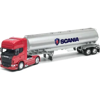 autíčko Welly SCANIA V8 R730 OIL TANKER 1:32 červená