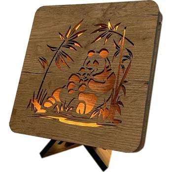 Lampička Li-Go "Pandy" lampa 19x19cm provedení povrchu: dub