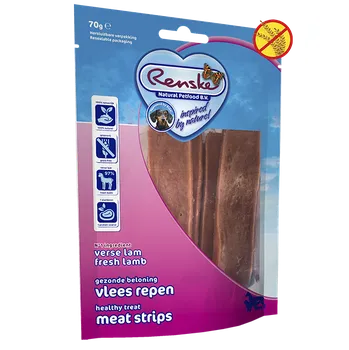 Pamlsek pro psa Renske zdravé sušené maso - jehněčí plátky 70g