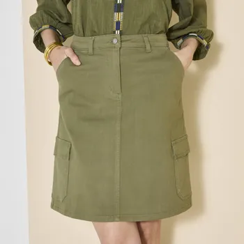 Dámská sukně Sukně s kapsami, strečový tvil khaki 36