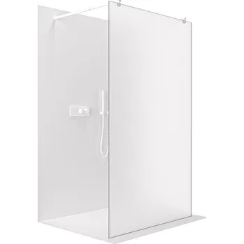 Cerano Sprchová zástěna Walk-in Onyx Duo L/P, 8 mm, kulatá vzpěra, bílá matná, mléčné sklo, 120x200 cm, CER-8050BD2183