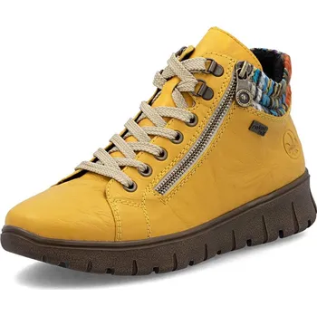 Dámská zimní obuv DÁMSKÉ KOTNÍKOVÉ BOTY RIEKER N1305-68 ŽLUTÁ Barva: ŽLUTÁ, Velikost: 39