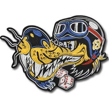 Nášivka Moto nášivka Lone Wolf Motorcycles XXL na záda 28 cm x 20 cm