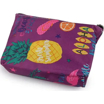 Skládací nákupní taška se zipem 41x46 cm - 65 fialová ananas