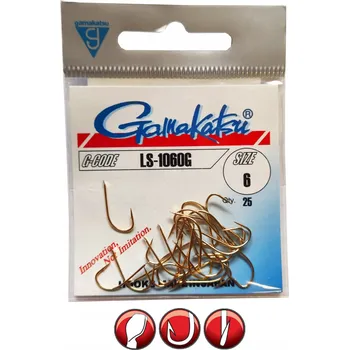 Rybářský háček Háčky na zem, plovoucí, s protihrotem Gamakatsu 1060G 25 ks
