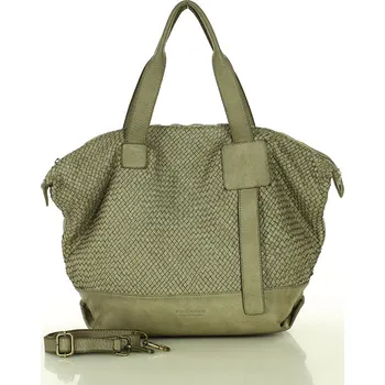 Kabelka Marco Mazzini Béžová taupe dámská kožená shopper kabelka (v257c) Velikost: ONE SIZE