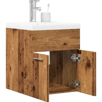 Koupelnový nábytek 2dílná koupelnová sestava old wood kompozitní dřevo Hnědá3328581