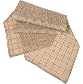 ubrus Běhoun čtverečkovaný - hnědý