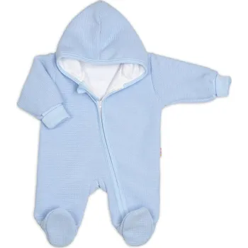 Kojenecké oblečení Baby Nellys Pletený overal s kapucí, CUTE - sv. modrý, vel. 62