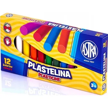 Modelovací hmota BAREVNÁ PLASTELÍNA Sada pro VÝTVARNÉ PRÁCE MIX 12 Barev Astra