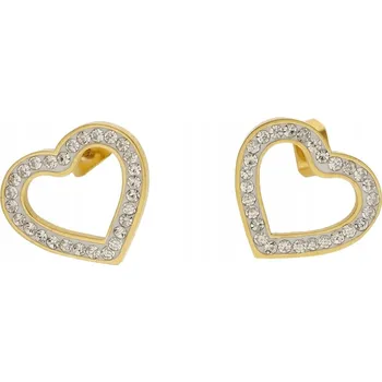 Náušnice Náušnice srdíčka s kamínky z chirurgické oceli CKR769