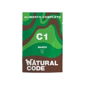 Krmivo pro kočku Mokré krmivo pro kočky Natural Code C1 HOVĚZÍ MASO HRÁŠEK Bez obilovin kapsička 70g