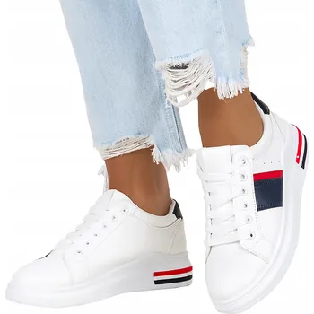 Dámské tenisky Dámské BÍLÉ tenisky na platformě Šněrovací SPORTOVNÍ obuv vel. 39