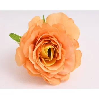 umělá květina Ukělý květ růže 9 cm, oranžová