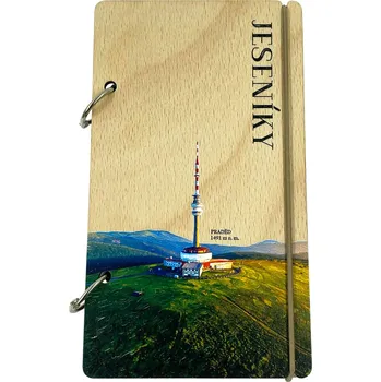 Zápisník art-wood.cz Dřevěný zápisník - JESENÍKY – Praděd