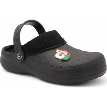 Dámské žabky SAMLUX® Dámské clogsy s kožíškem černé 9968 Barva: Black, Velikost: 39