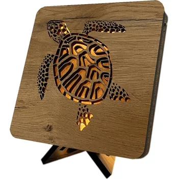 Lampička Li-Go "Želva" lampa 19x19cm provedení povrchu: dub