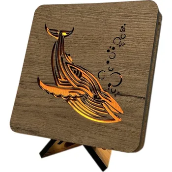 Lampička Li-Go "Velryba" lampa 19x19cm provedení povrchu: dub světlý