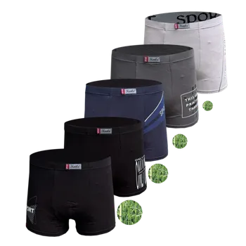 Boxerky Fannifen Pánské bambusové boxerky Kaile (5ks v balení) Barva: Mix barva, Velikost: M