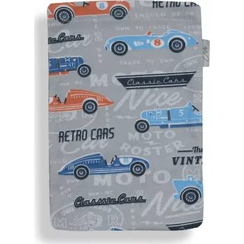 ESITO | Bavlněná Jersey žínka Retro cars grey - šedá / 19 x 14 cm