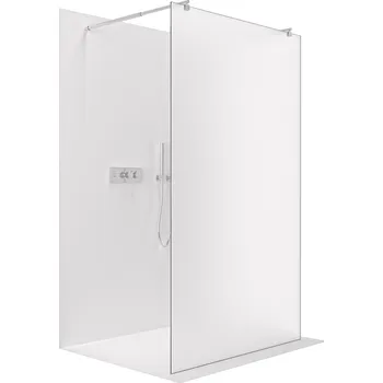Cerano Sprchová zástěna Walk-in Onyx Duo L/P, 8 mm, kulatá vzpěra, chrom, mléčné sklo, 150x200 cm, CER-8050BD2198