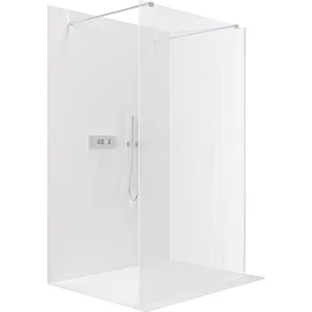 Cerano Sprchová zástěna Walk-in Onyx Duo L/P, 8 mm, hranatá vzpěra, chrom, rýhované sklo, 50x200 cm, CER-8050BD1924