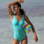 Jednodílné jednobarevné plavky Solaro zelená 44