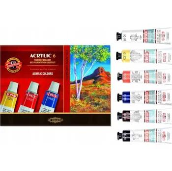 Vodová barva Akrylové barvy Koh-I-Noor 6 ks x 16 ml