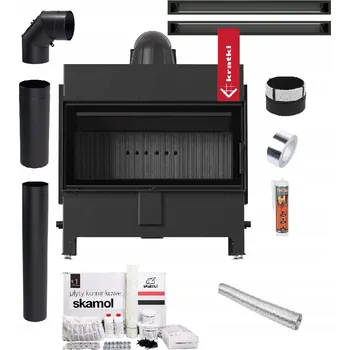 Krbová vložka KRBOVÁ VLOŽKA LUCY 16 kW ČERNÁ OCELOVÁ EKODESIGN SADA