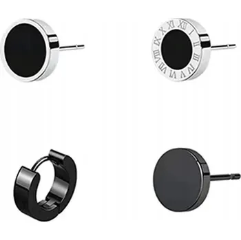 Náušnice Pánské náušnice ve stylu hip-hopu, 4 kusy, stříbro S925, černá