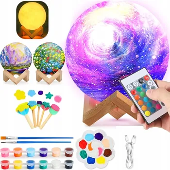 Lampička RUČNĚ KRESLENÁ LAMPA NOČNÍ MĚSÍC SVÍTÍCÍ 3D MOON PILOT LIGHT MO