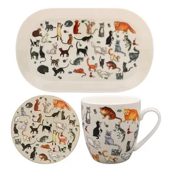 Hrnek, podtácek, tác SET LP96401 CATS & DOGS FINOLA L&P;