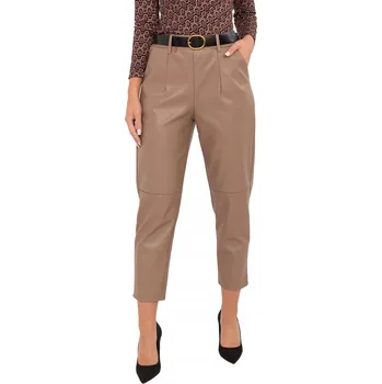 Dámské kalhoty Rue Paris elegantní dámské kalhoty úzkého střihu 7/8 béžové univerzální velikosti