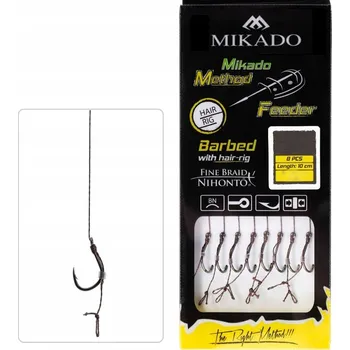 Rybářský háček Háčky s návazcem, s protihrotem Mikado HAIR RIG 8 ks