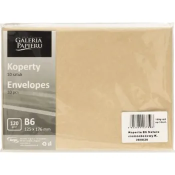 Obálka Ozdobná OBÁLKA dopisní pro zásilky B6 NATURE tmavě béžová 120 g/m2 10 ks