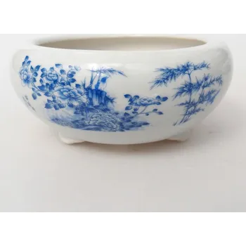 Květináč Keramická bonsai miska 10 x 10 x 5 cm bílá 162915