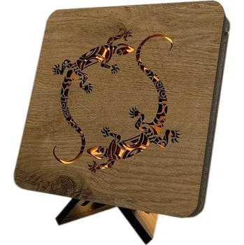 Lampička Li-Go "Ještěrky" lampa 19x19cm provedení povrchu: dub světlý