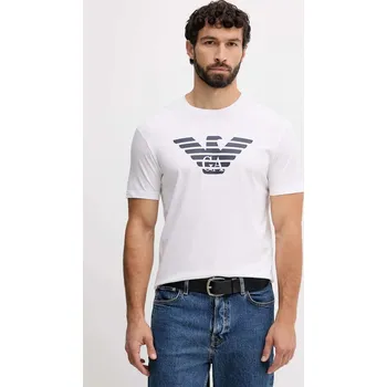 Pánské tričko Bavlněné tričko Emporio Armani pánské, černá barva, s potiskem, 8N1TN5 1JPZZ 8N1TN5.1JPZZ 00A, vel. L