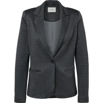 Dámské sako 716702 - Tchibo - Žerzejový blejzr s kostkovaným vzorem - pro ženy - vel. 46 - barva: černá/kostkovaný