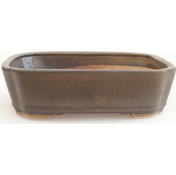 Květináč Keramická bonsai miska 21 x 18 x 6 cm hnědá 161431