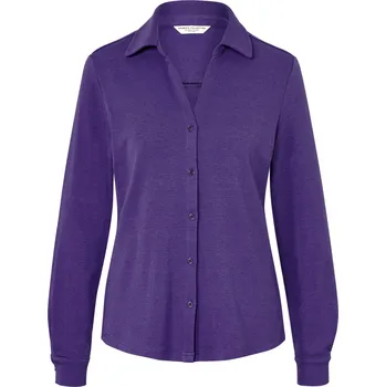 Pánské tričko 689261 - Tchibo - Halenkové triko s knoflíkovou légou - pro ženy - vel. XXL 52/54 - barva: fialová