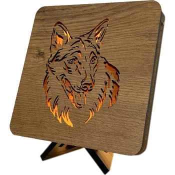 Lampička Li-Go "Německý Ovčák" lampa 19x19cm provedení povrchu: dub