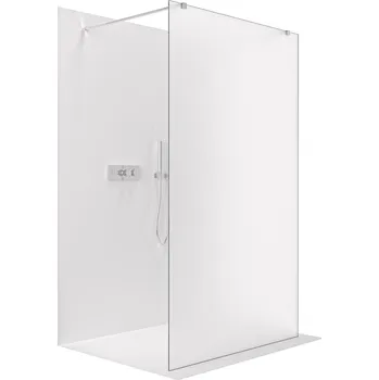 Cerano Sprchová zástěna Walk-in Onyx Duo L/P, 8 mm, hranatá vzpěra, chrom, mléčné sklo, 100x200 cm, CER-8050BD1857
